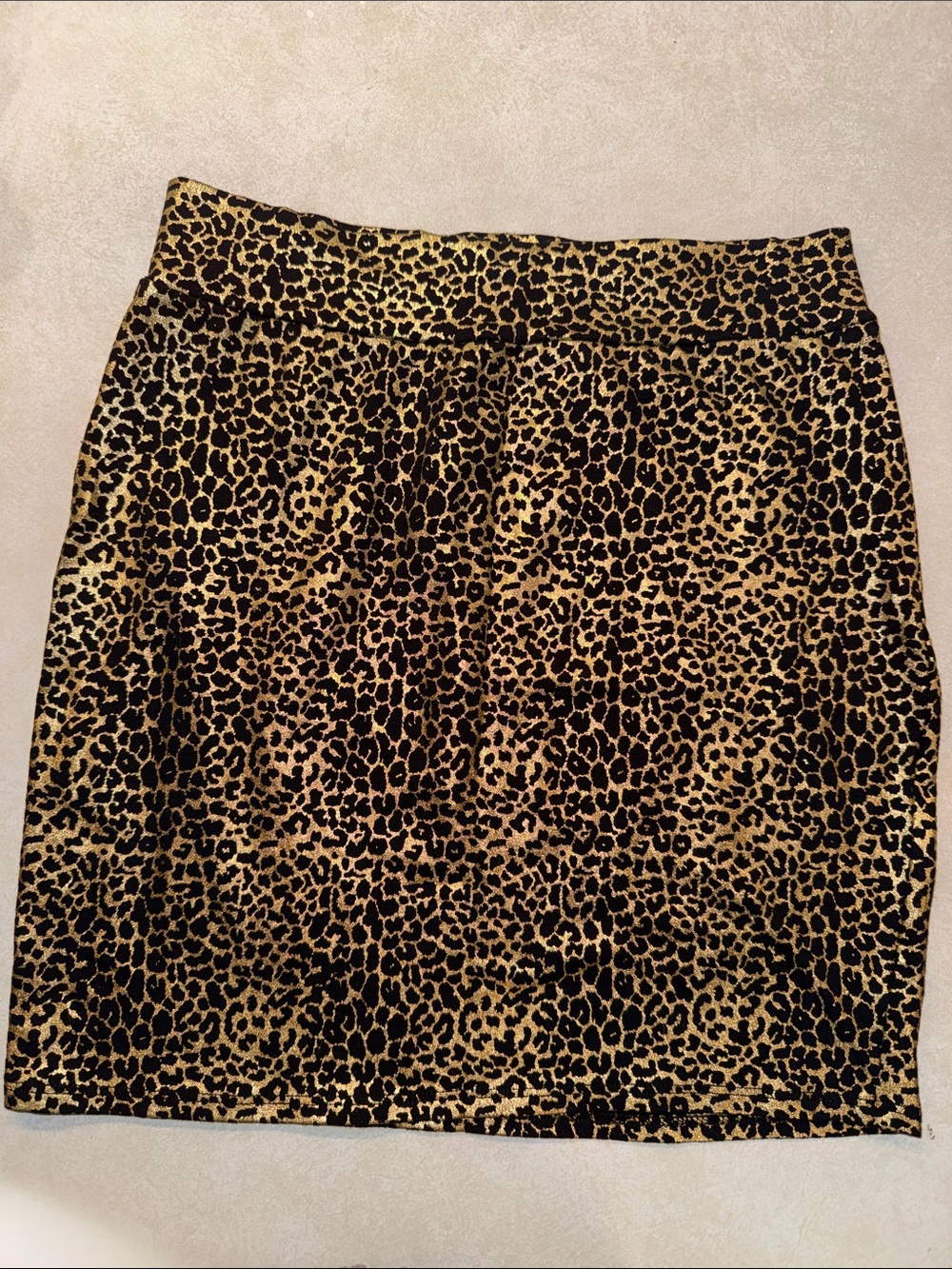 Forever 21 Leopard Print Pencil Skirt - Black and Tan